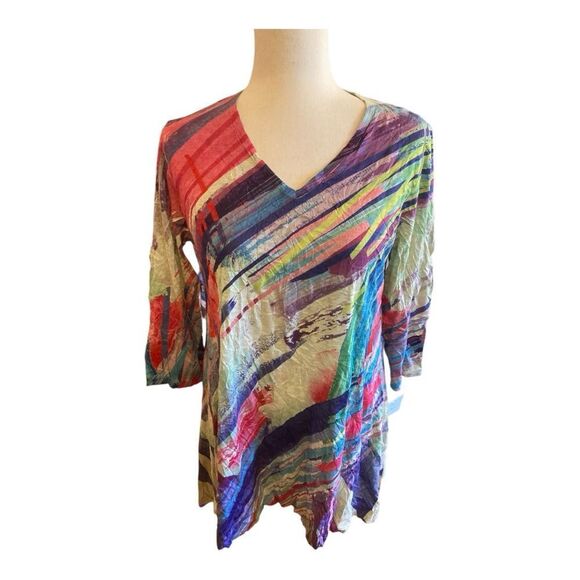Jess & Jane Colorful Crinkle Tunic - Picture 3 of 8